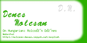 denes molcsan business card